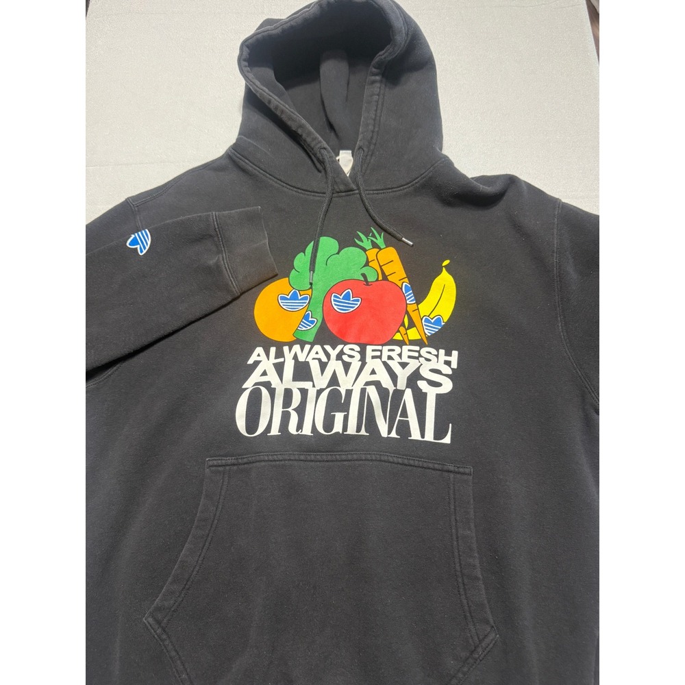 Adidas Originals Mens Large Black Always Fresh Original Fruit Graphic Hoodie